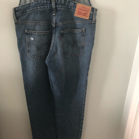 Levi's Medium Wash Distressed Overalls Size S - Picture 9 of 16